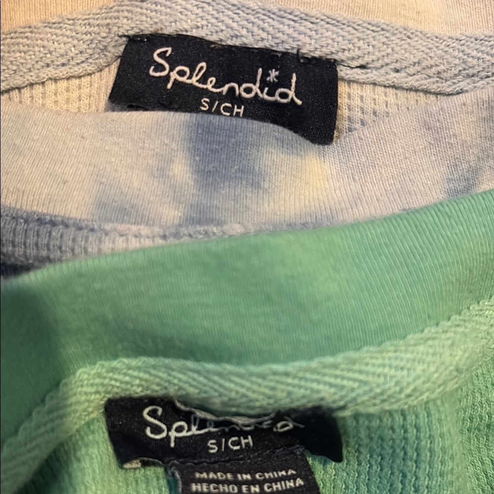 Splendid Blue and White Tie-Dye ombre long sleeve tops small - Picture 3 of 4